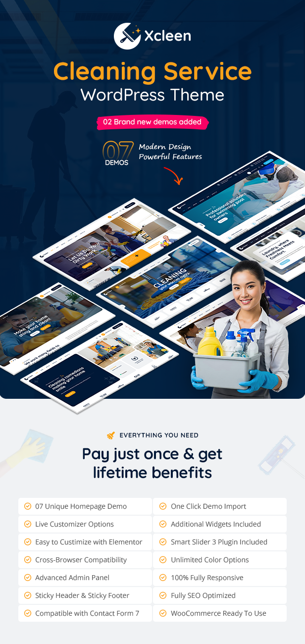 Xcleen - Cleaning Services WordPress Theme